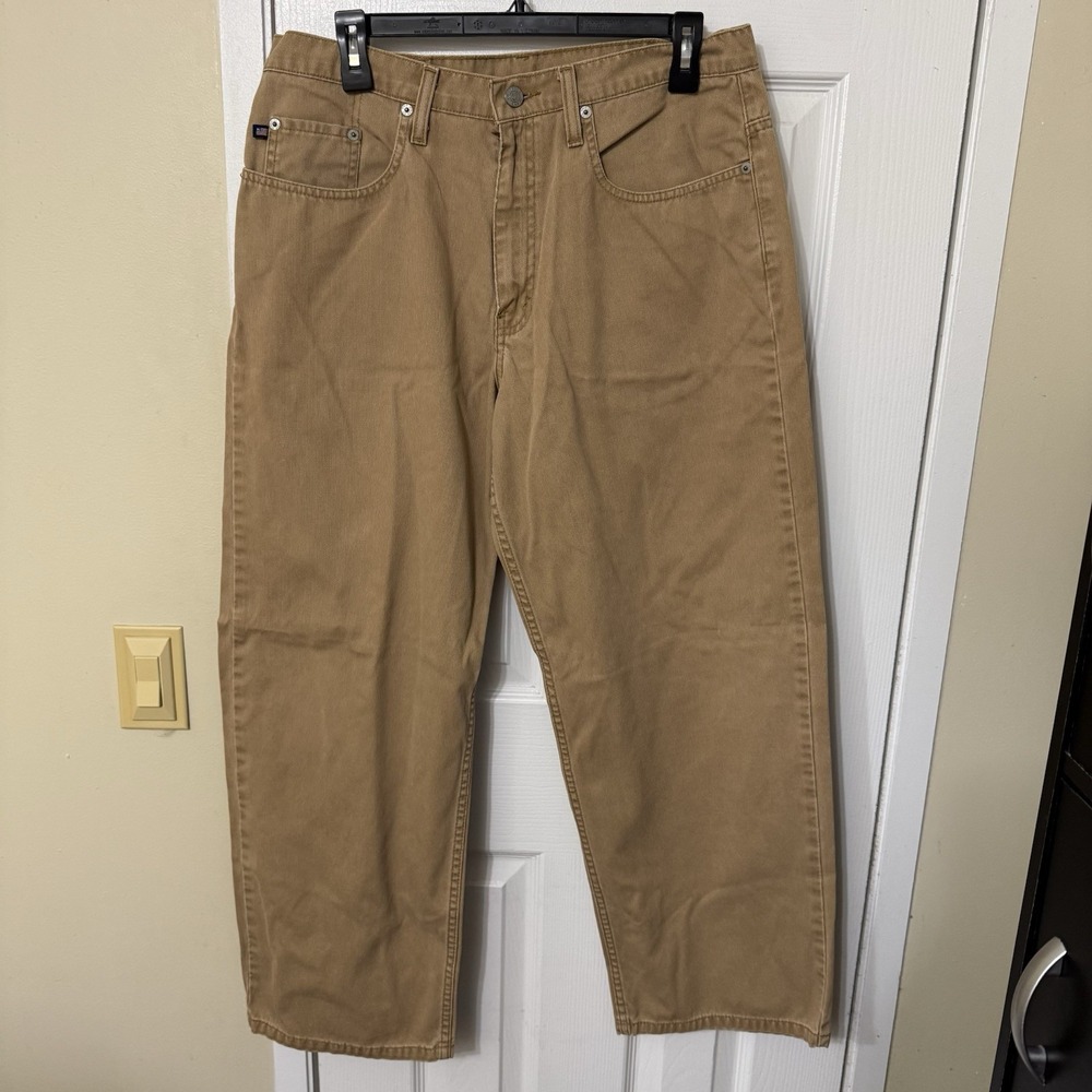 Ralph Lauren Men's Tan Corduroy Banner Jean Wide Leg 32x29 90's Y2K